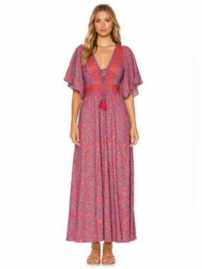 Free People | Dresses | Free People Beach Lyla Midi Dress Medium  Greengrasslands Fairy Boho Lagenlook | Poshmark